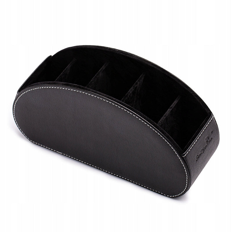 LEATHER DESK ORGANIZER FOR REMOTE CONTROL DRESSING TABLE COSMETICS SUPPLIES Packaging status original