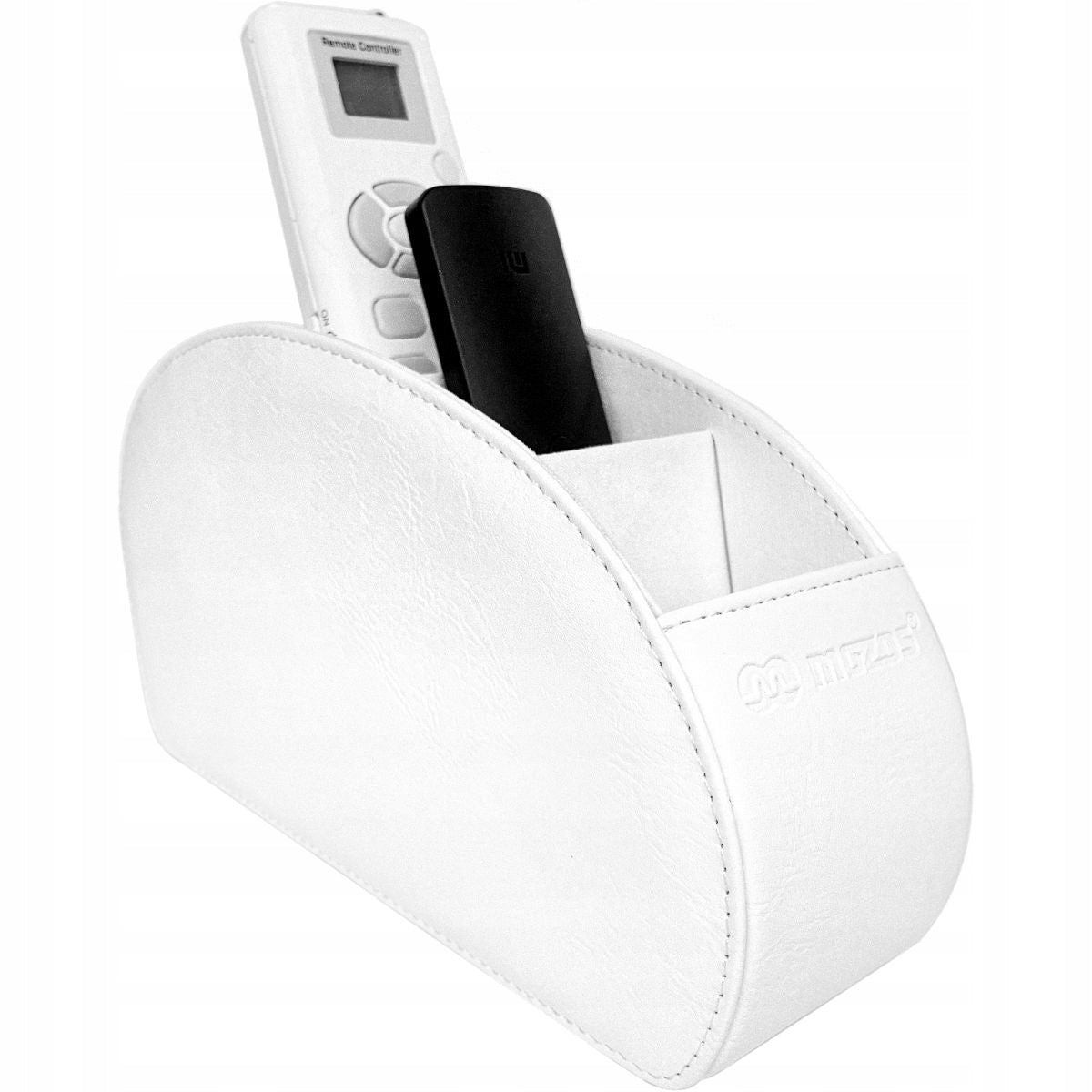 LEATHER REMOTE CONTROL ORGANIZER PREMIUM STAND HOLDER Brand Mozos