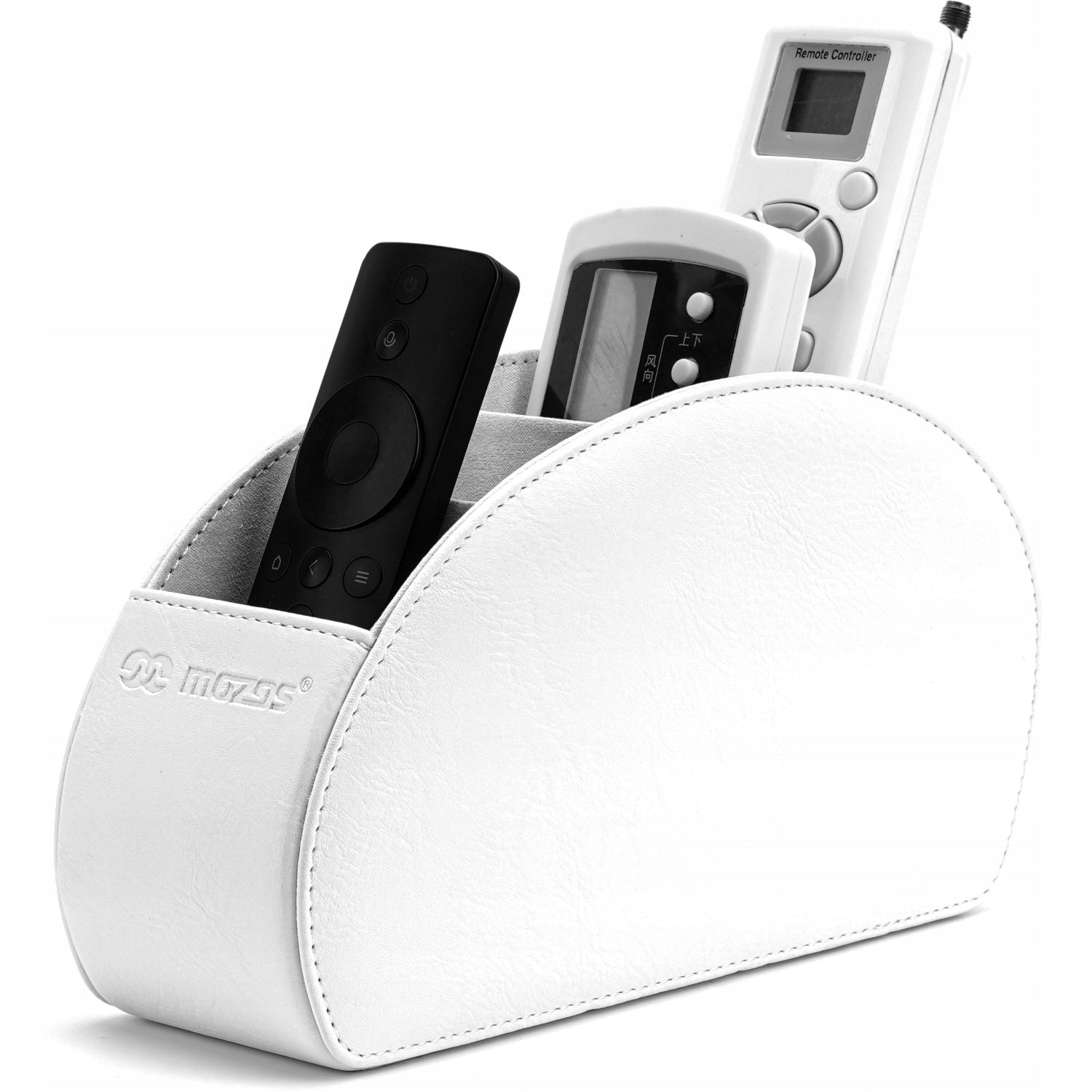 LEATHER REMOTE CONTROL ORGANIZER PREMIUM STAND HOLDER