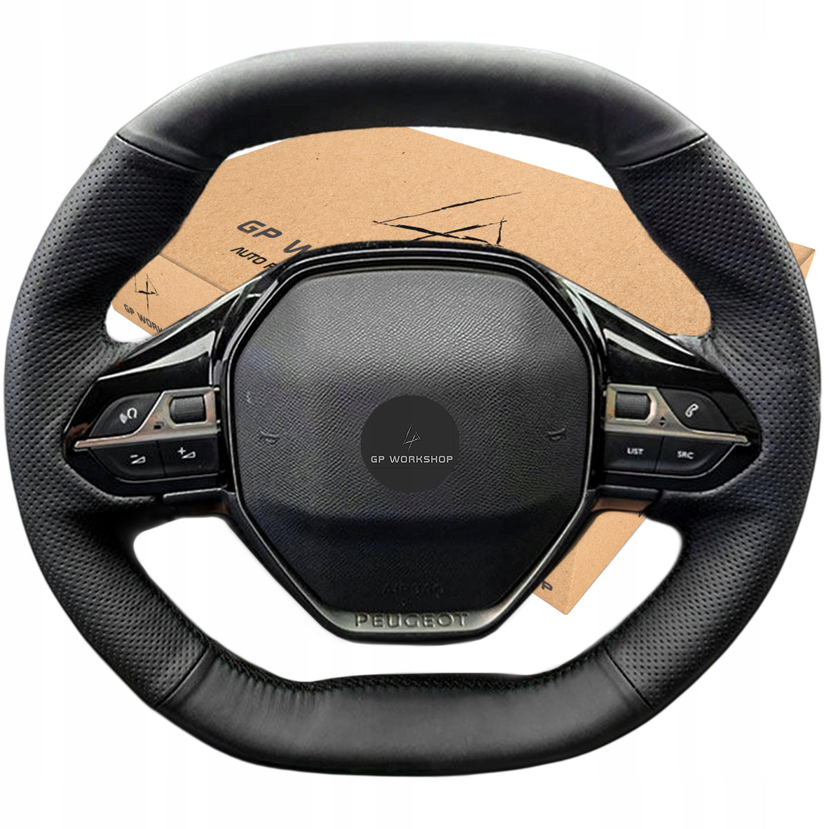 LEATHER STEERING WHEEL COVER FOR PEUGEOT 3008 4008 508 Manufacturer's catalog number GPworkshop5905600792636