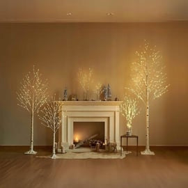 LED BIRCH Tree 150cm White WARM LIGHTS CHRISTMAS TREE DECORATION Packaging status original