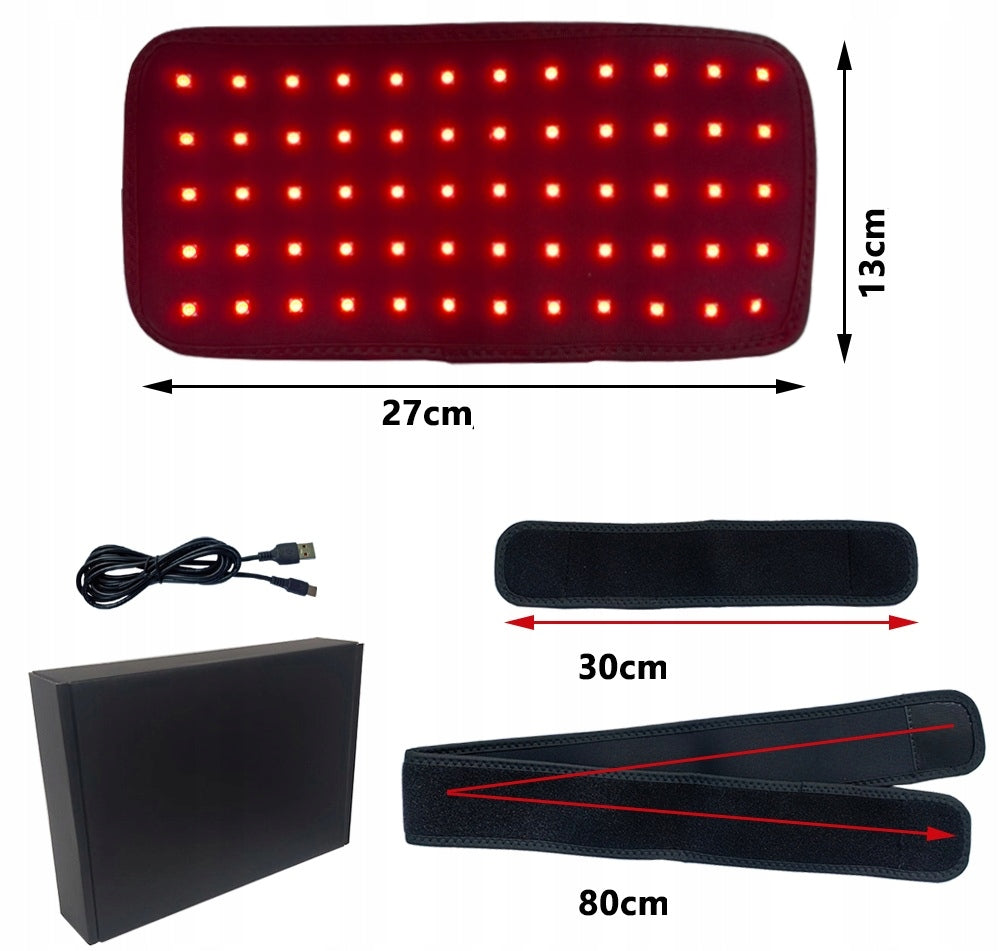 LED Belt Red Light Therapy 660nm 850nm 60 LED Infrared Wellness Packaging status original