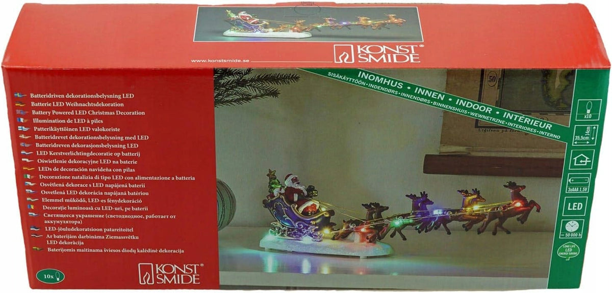 LED CHRISTMAS SCENE SANTA ON A Sleigh WITH A FLYING REINDEER Manufacturer code 654HGFK7865G