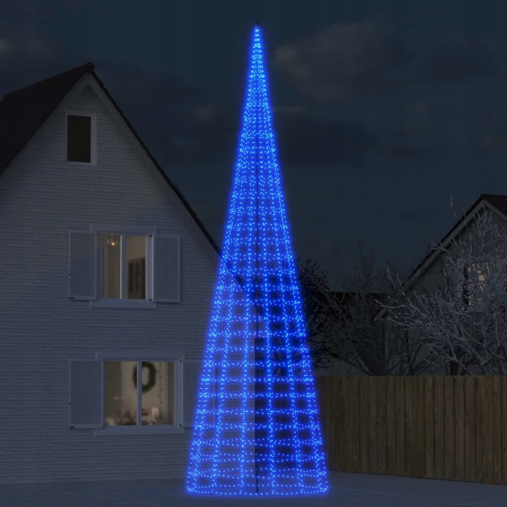 LED CHRISTMAS TREE ON MAST 3000 LEDS BLUE 800CM