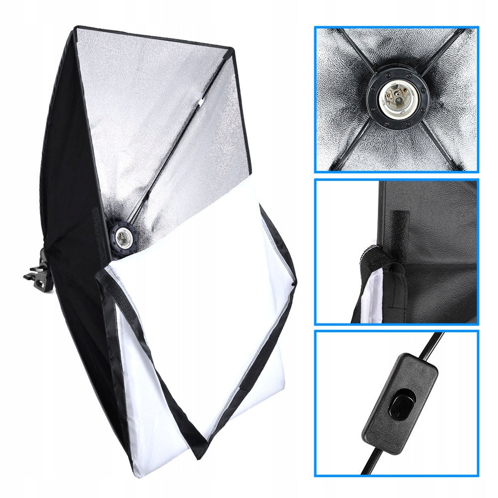 LED CONTINUOUS LIGHT KIT 300W 125W + SOFTBOX 50x70cm + TRIPOD 215cm /502 Manufacturer code Z_50x70-e27-125-215