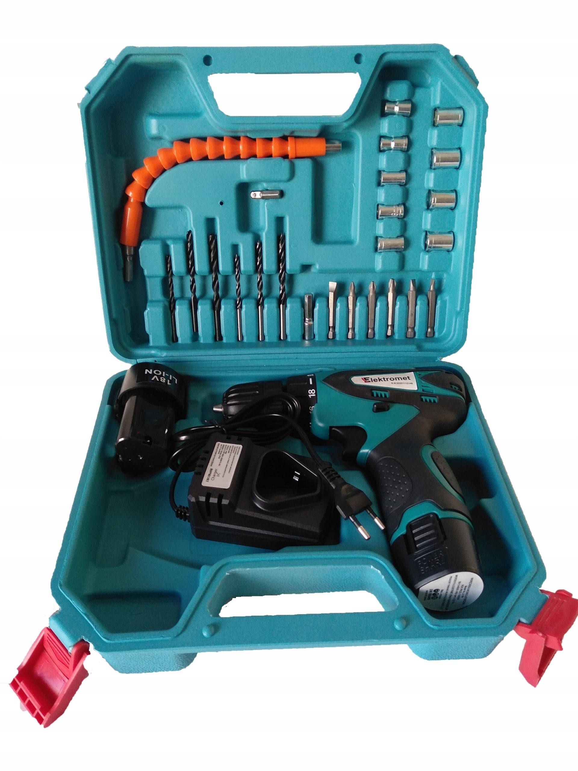 LED CORDLESS SCREWDRIVER 2x BATTERY 18V ACCESSORIES JOINT DRILL Brand Elektromet