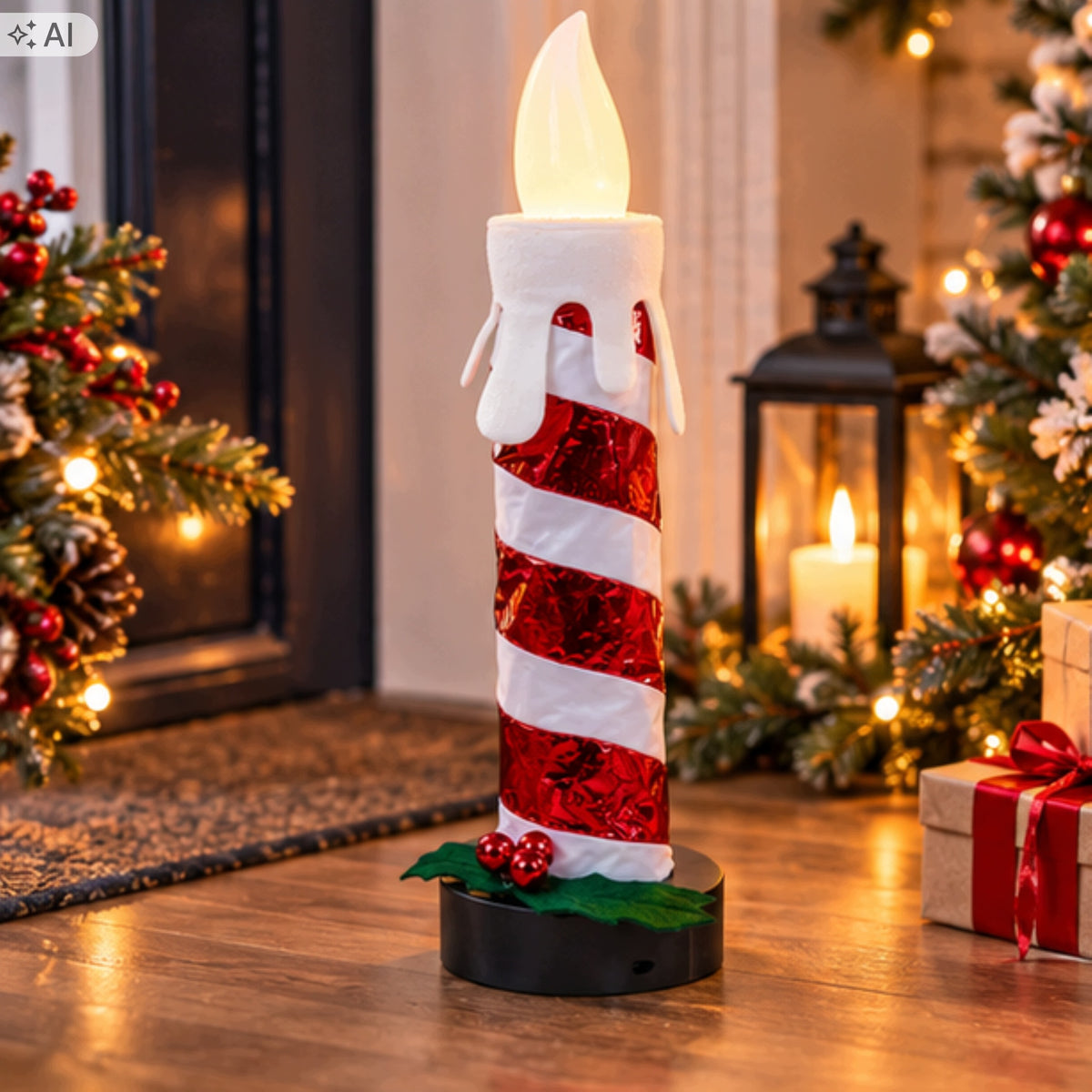 LED Candle 60 cm Foldable Battery Operated Christmas Decoration with Timer Manufacturer code Świeca LED składana timer dekoracja świąteczn
