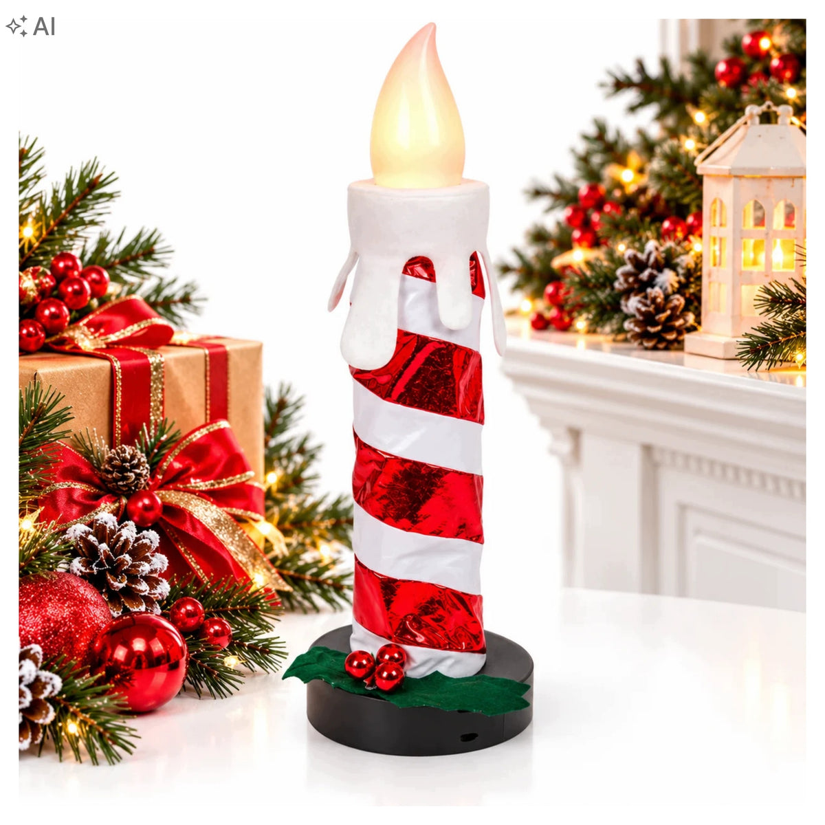 LED Candle 60 cm Foldable Battery Operated Christmas Decoration with Timer