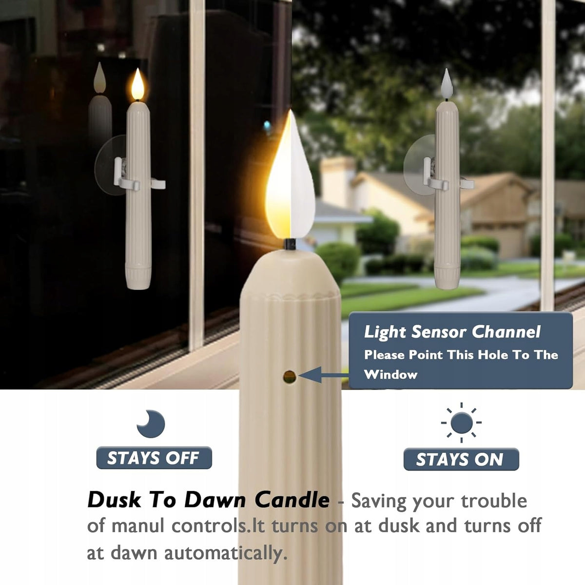 LED Candles with Twilight Sensor with Suction Cup 6 Pack R4 Manufacturer code Świece świeczki led z czujnikiem zmierzchu