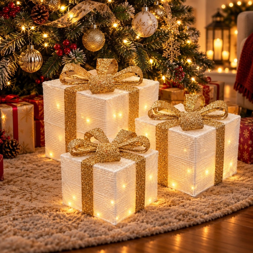 LED Christmas Gifts 3 Pcs 50 LED Christmas Tree Decoration 23/18/13 cm Manufacturer code 159417