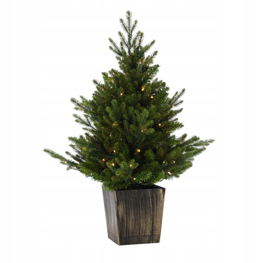 LED Christmas tree in a square pot 90cm