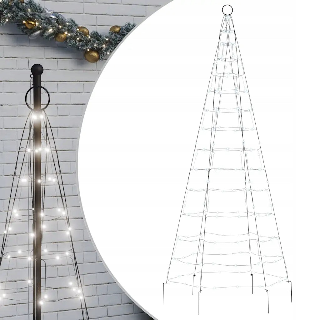 LED Christmas tree on mast 200 LED Cold white 180 cm