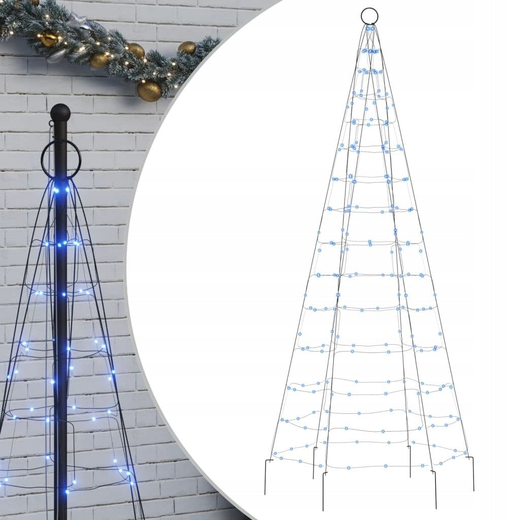 LED Christmas tree on mast 200 LEDs Blue 180 cm Packaging status original