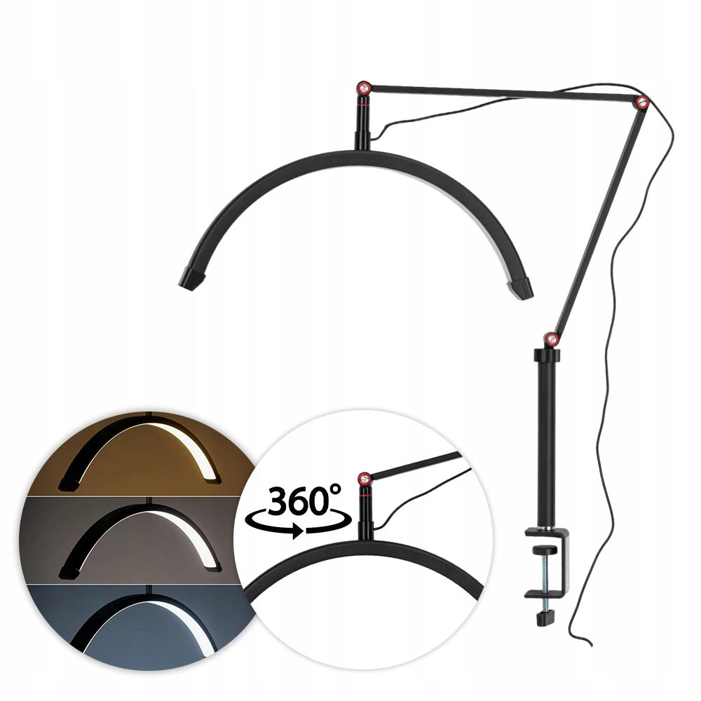 LED Cosmetic Lamp Arch 20W Desk Shadowless Black DZ-M3X