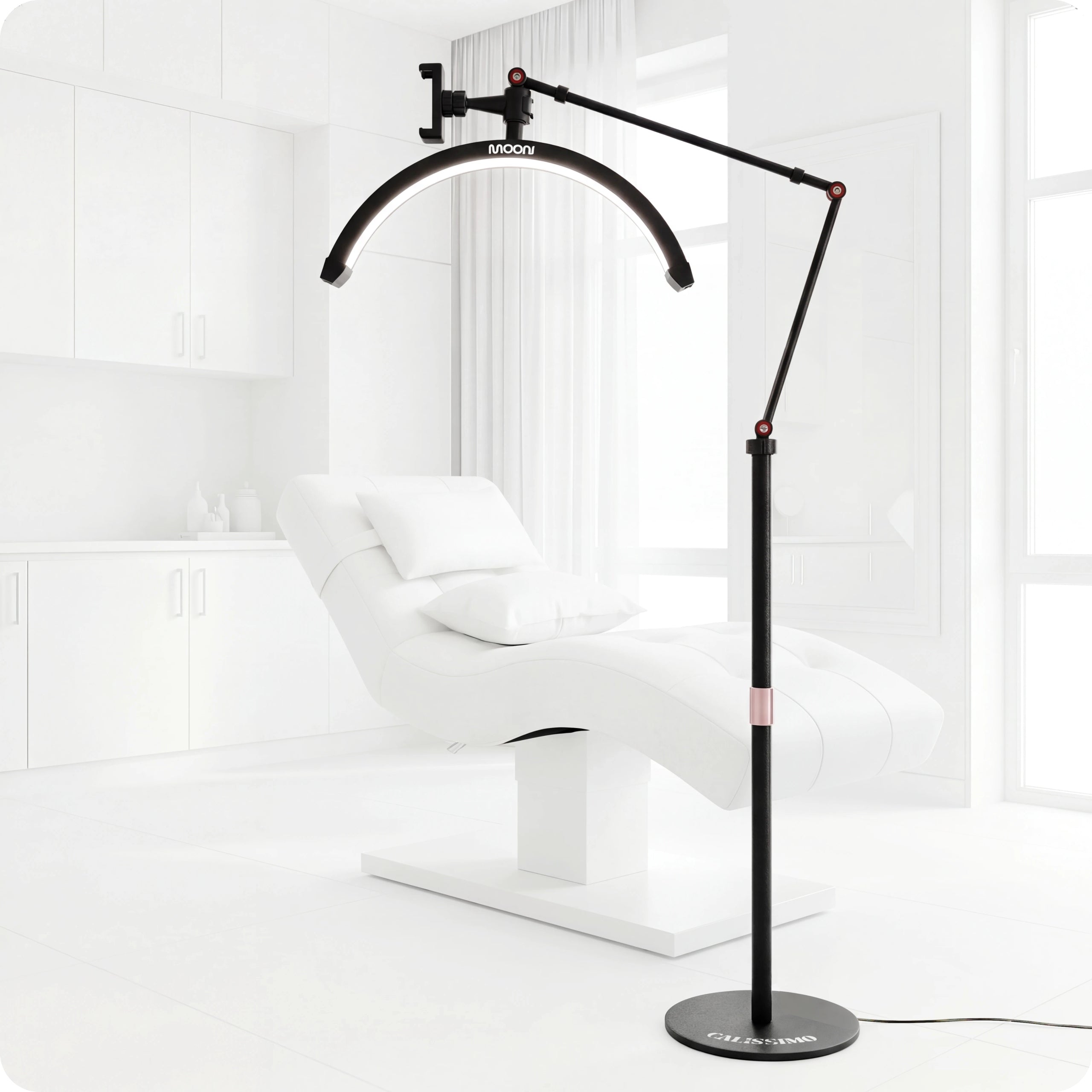 LED Cosmetic Lamp MOON Arch 20W For Eyelashes Standing Black 160 cm Brand Calissimo
