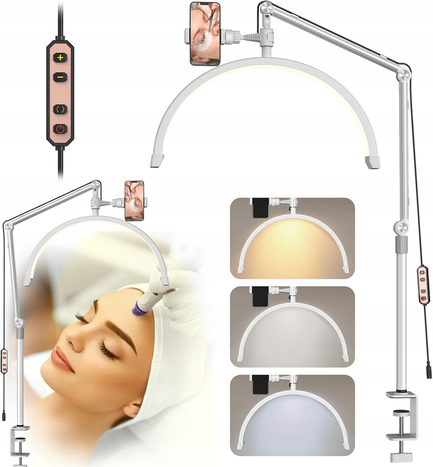LED Cosmetic Lamp with Eyelash Clip 3000-6000K Brightness Adjustment Medical device no