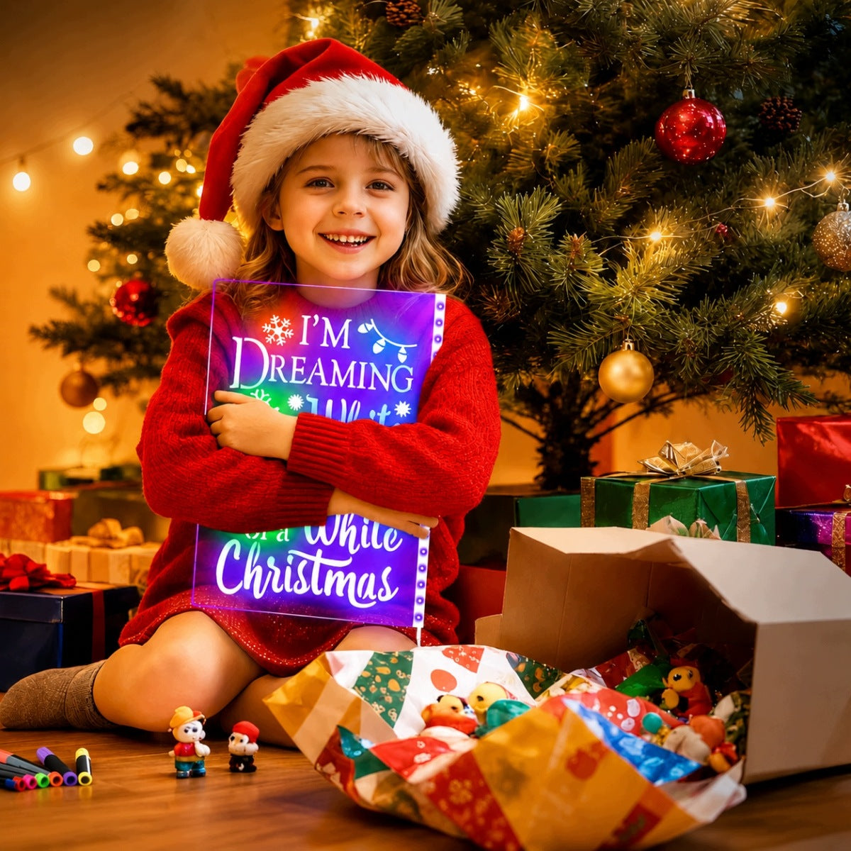 LED DRAWING BOARD BACKLIT GLOW BOARD FOR KIDS + MARKERS Brand no brand