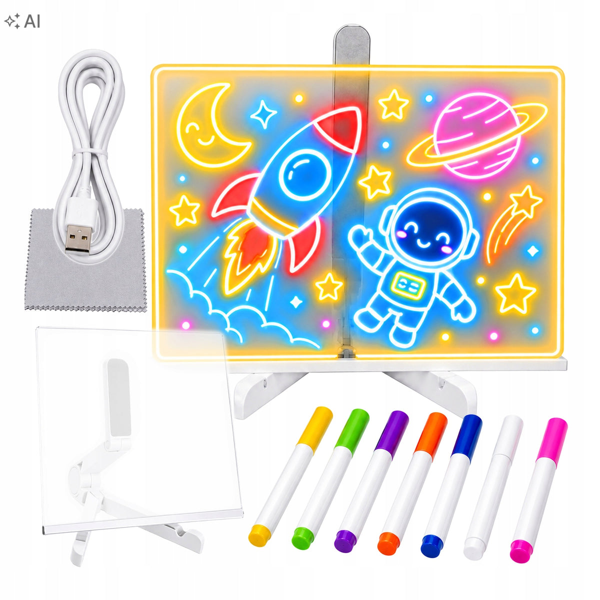 LED DRAWING BOARD BACKLIT MAGIC GLOWS REUSABLE