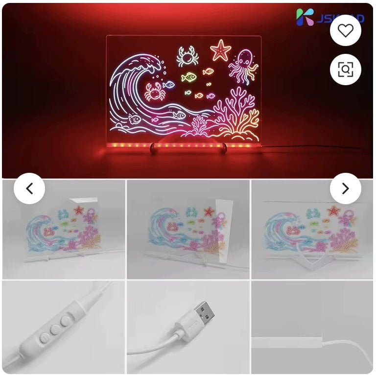 LED DRAWING BOARD FOR CHILDREN NEON USB-C PENS Brand no brand