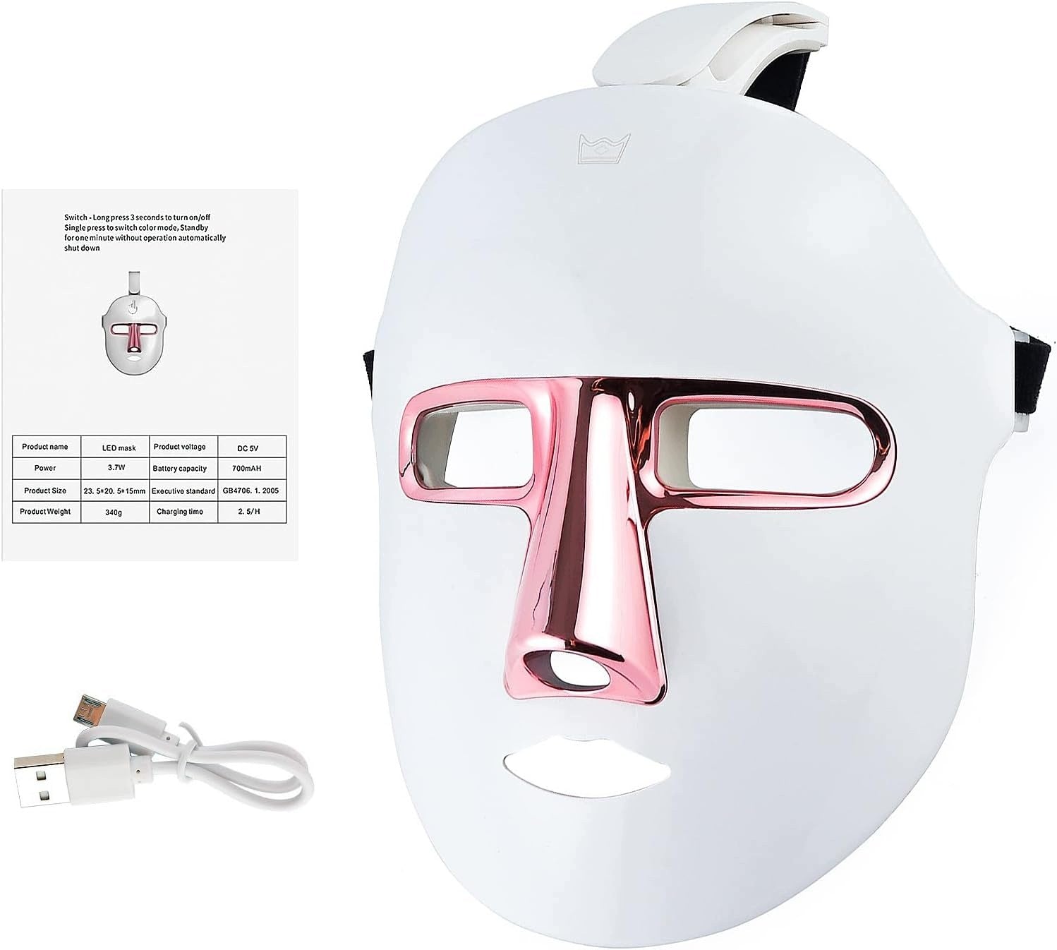 LED FACE MASK 7 COLORS LIGHT THERAPY REJUVENATING