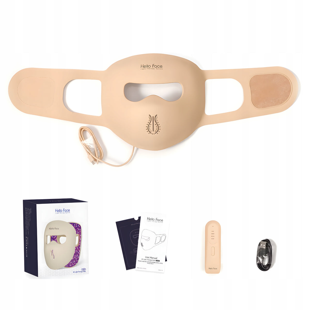 LED FACE MASK HALLO FACE M300 REJUVENATING PHOTOTHERAPY LIGHT 311LED Packaging status original