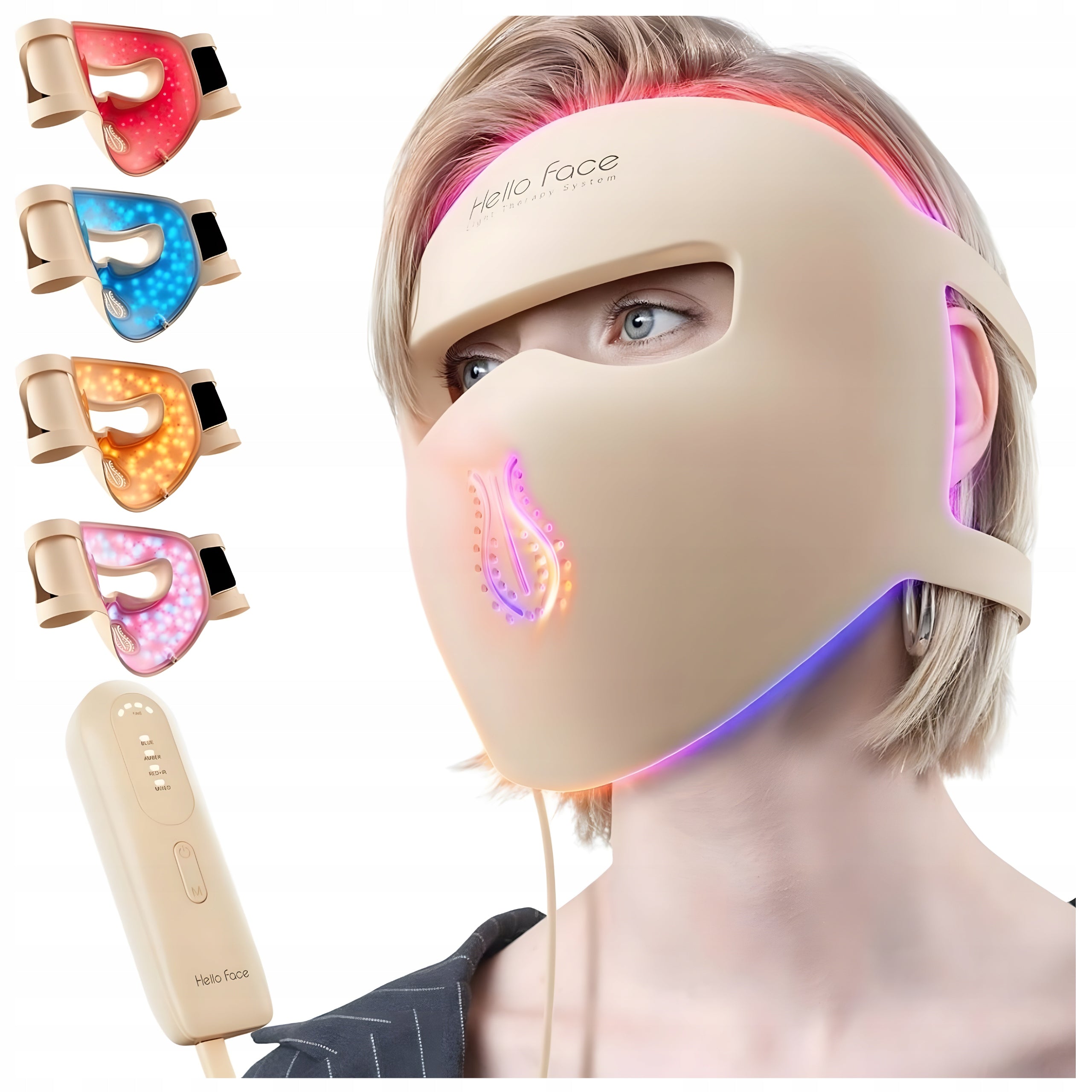 LED FACE MASK HALLO FACE PHOTOTHERAPY RED LIGHT 4D, 311 LED Packaging status original