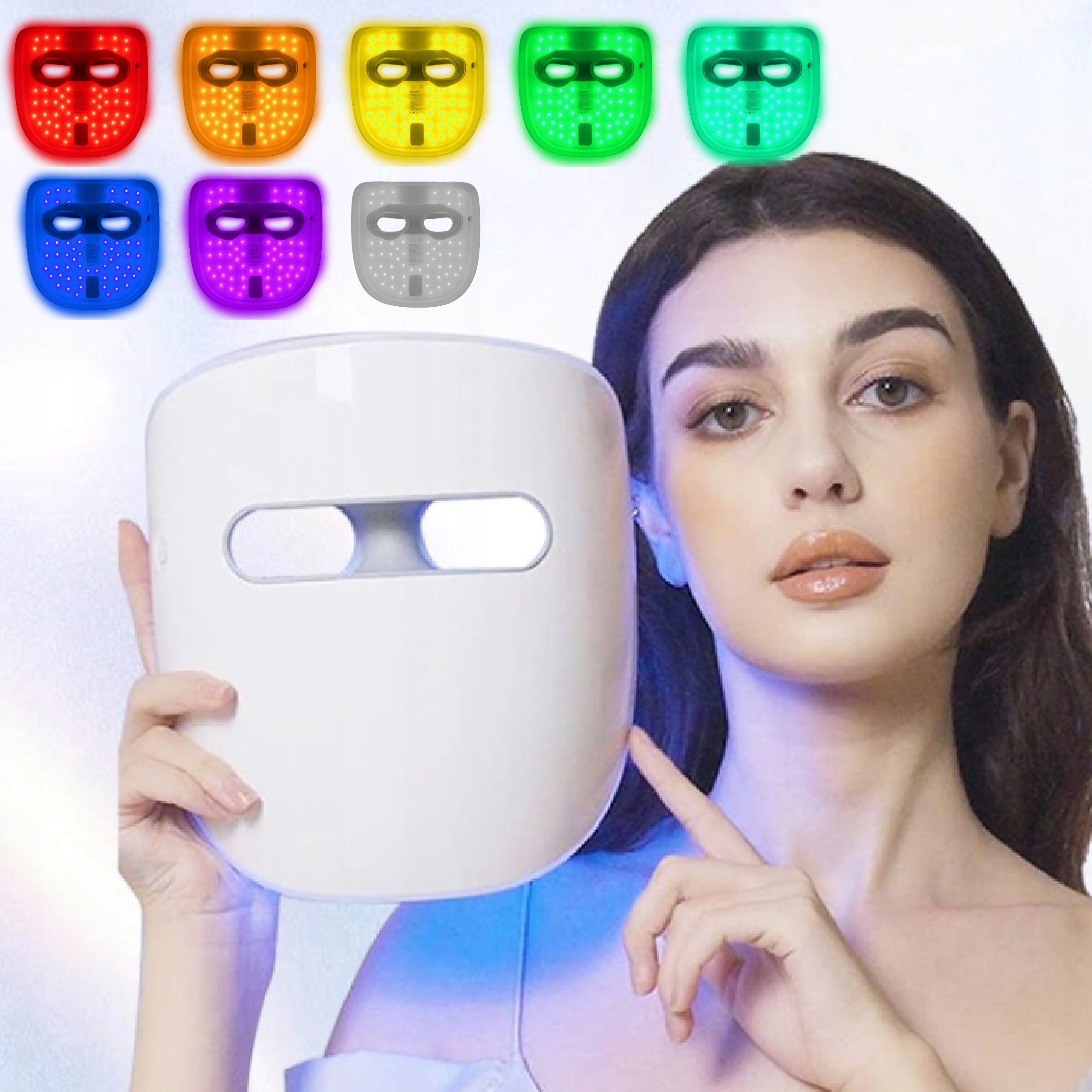 LED Face MASK 9 Colors PHOTOTHERAPY ANTI-aging acne Medical device no