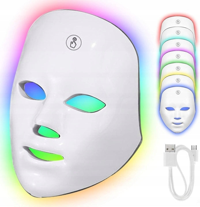 LED Face Mask for Photon Therapy Beautifying Light Therapy 7in1 Manufacturer code Maska 7 LED