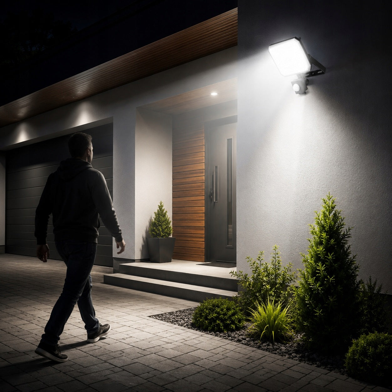 LED Floodlight With Motion Sensor Halogen Headlight Lamp 30W 2850lm 5000K Manufacturer code VLE-F3-0305B-S
