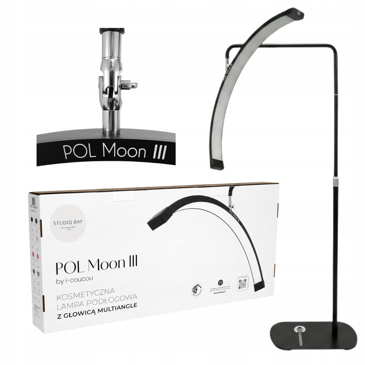 LED Floor Cosmetic Lamp Strong 45W Eyelash Extensions Standing Black