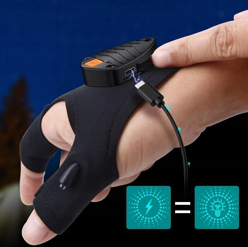 LED GLOVES USB GLOVES WITH LED FLASHLIGHT GLOWING USB Rechargeable GLOVES Manufacturer code fgfh-64fg