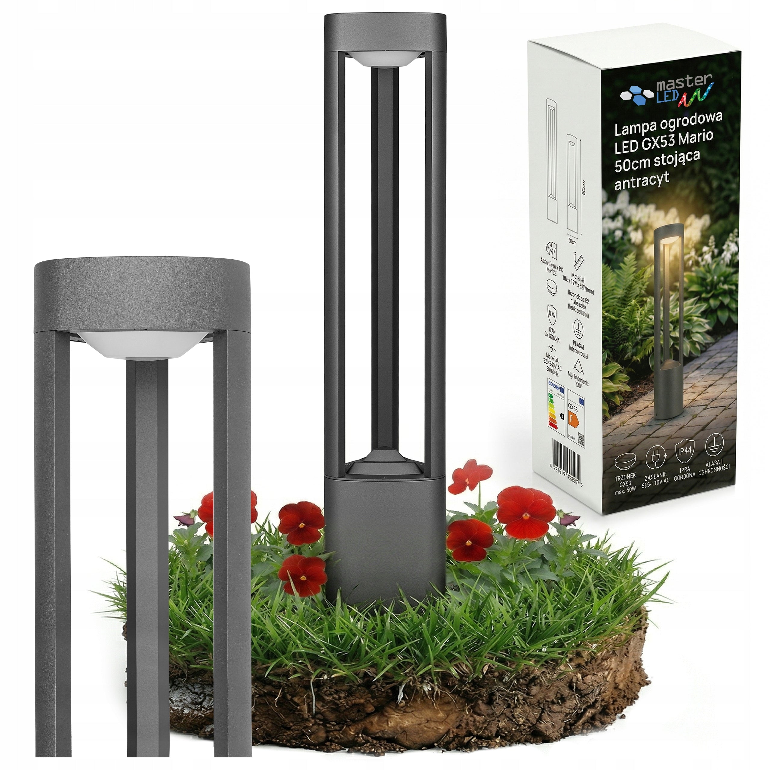 LED Garden Lamp 50cm Outdoor Standing Post GX53 LED