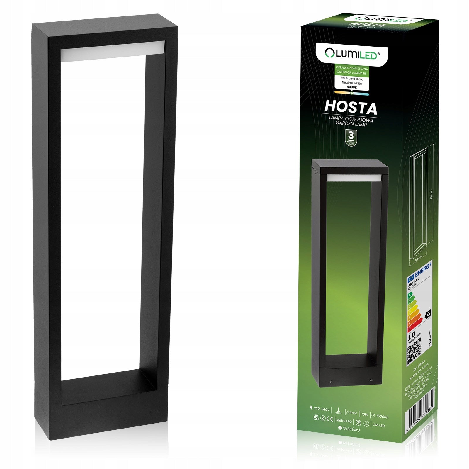 LED Garden Lamp OUTDOOR STANDING NARROW Garden POST 10W Frame 60cm
