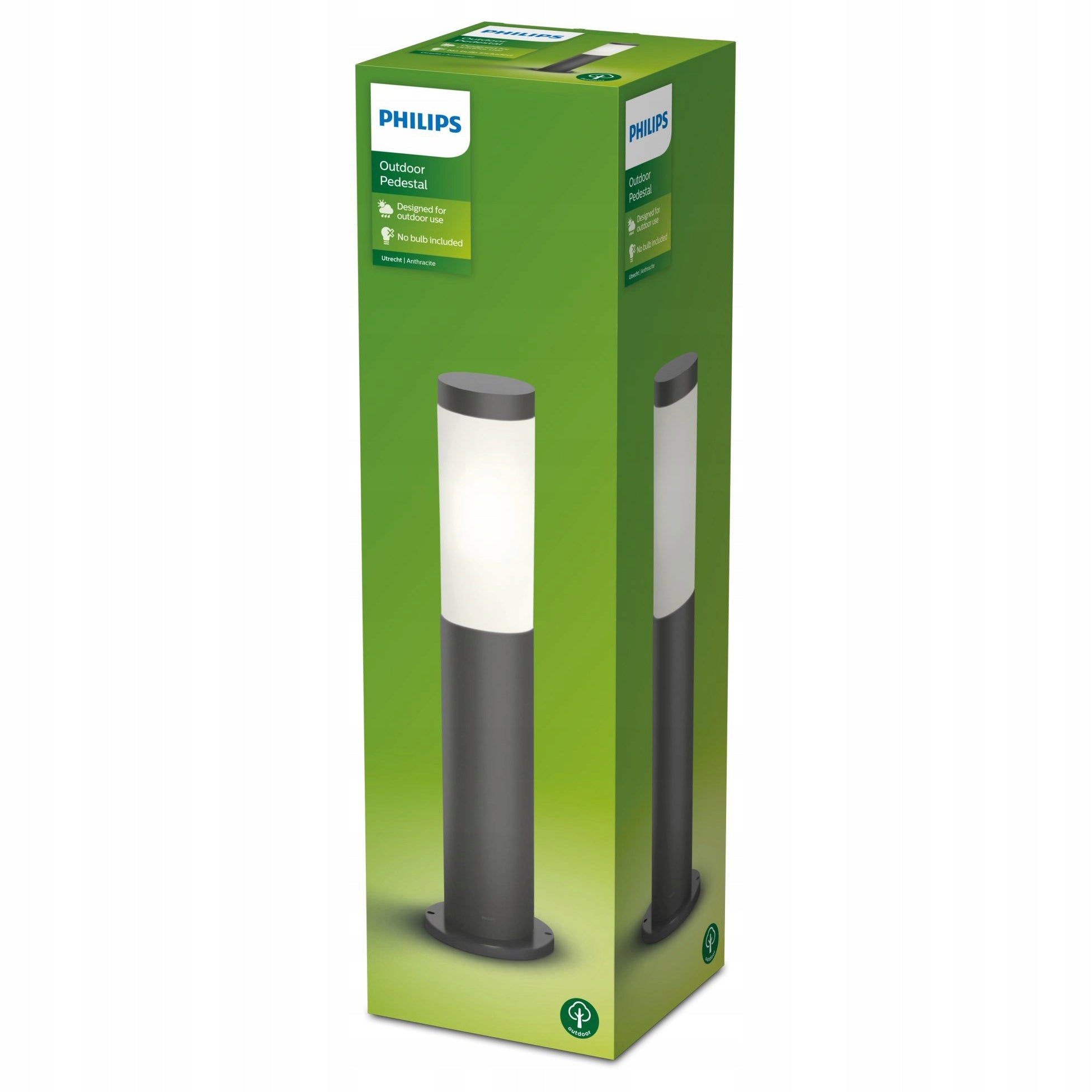 LED Garden Lamp Outdoor PHILIPS UTRECHT E27 IP44 STANDING POST 45cm Color black