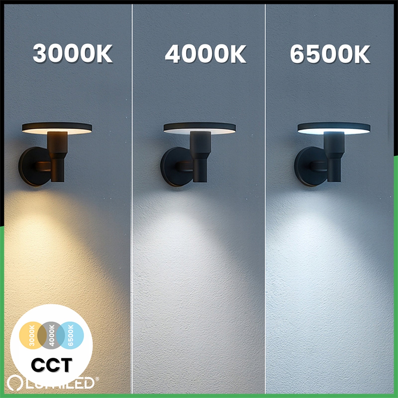 LED Garden Lamp Outdoor Wall Facade Wall Lamp 12W 3 COLORS IP65 Brand Lumiled