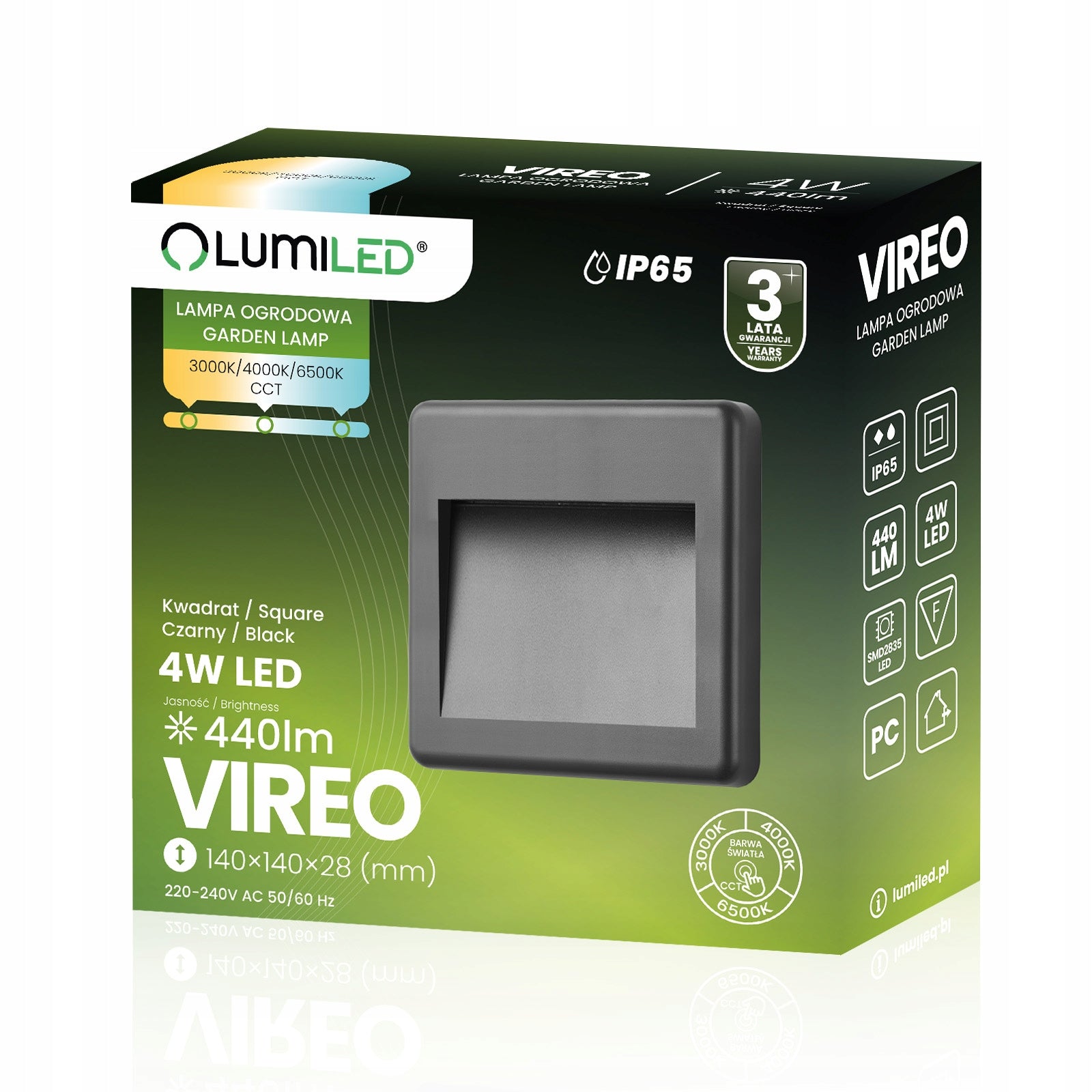 LED Garden Lamp Outdoor Wall Facade Wall Lamp 4W 3 COLORS IP65 Manufacturer code 5907568600138