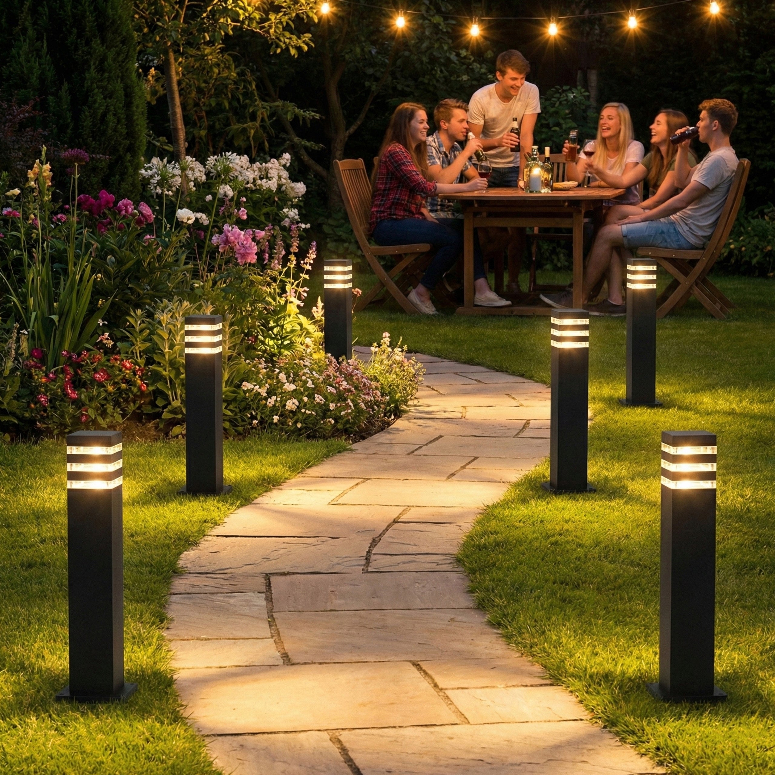 LED Garden Lamp Post 60cm E27 Black Modern Strong PREMIUM 230V Packaging status original