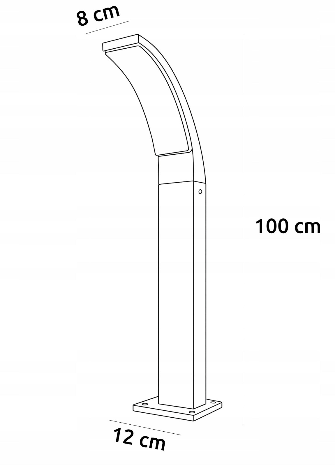 LED Garden Lamp Standing Post 100 cm 12W LED 1320lm 4000K SuperLED Product height 100 cm
