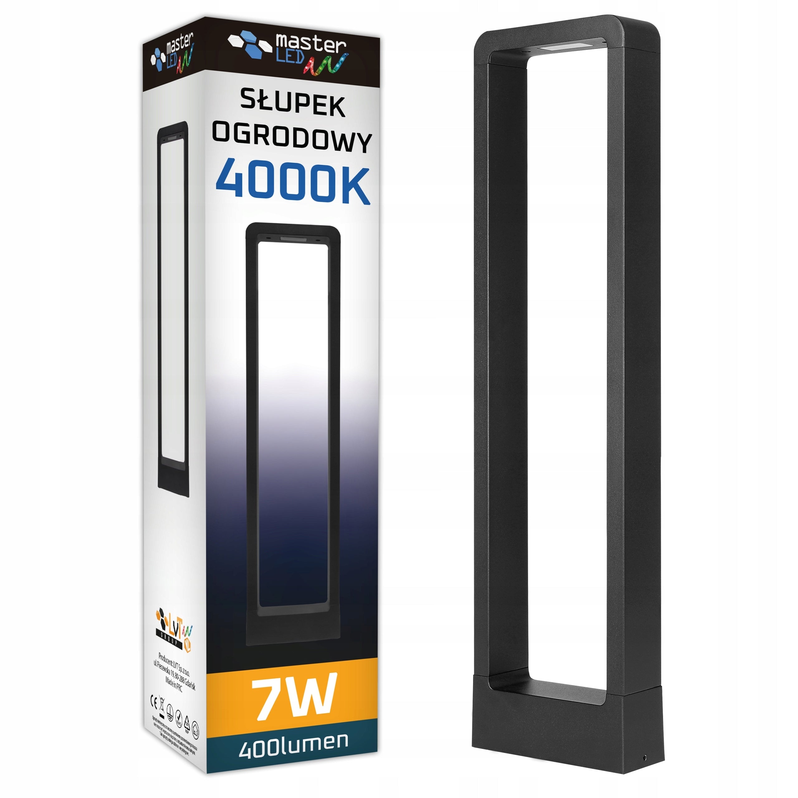 LED Garden Lamp Standing Post 60cm Outdoor 4000K LED Black