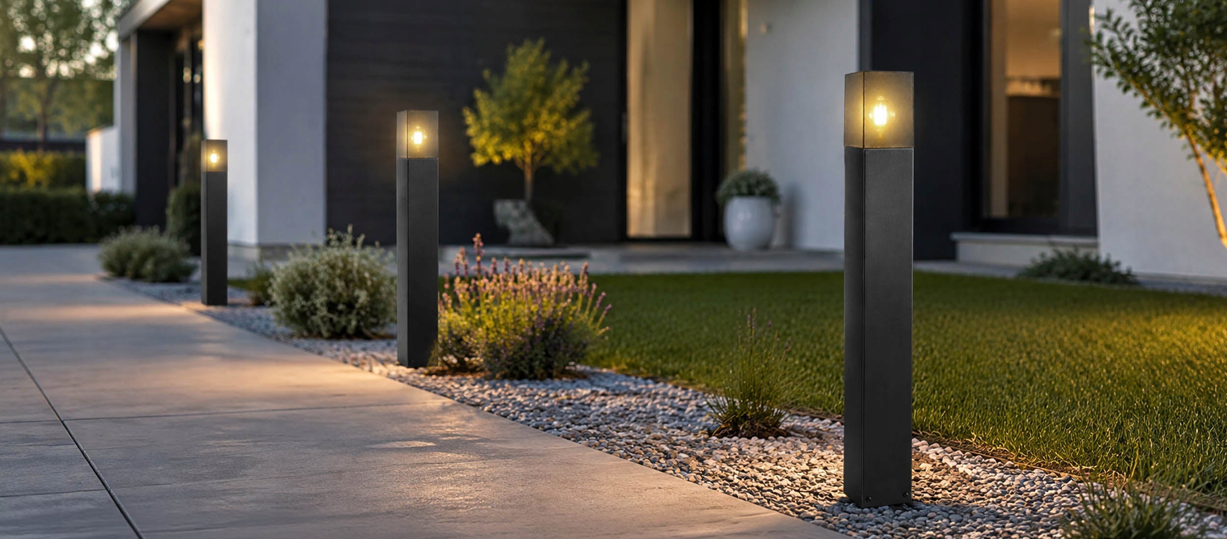 LED Garden Lamp Standing Post 60cm Outdoor IP44 E27 Premium Black Brand LEDLUX