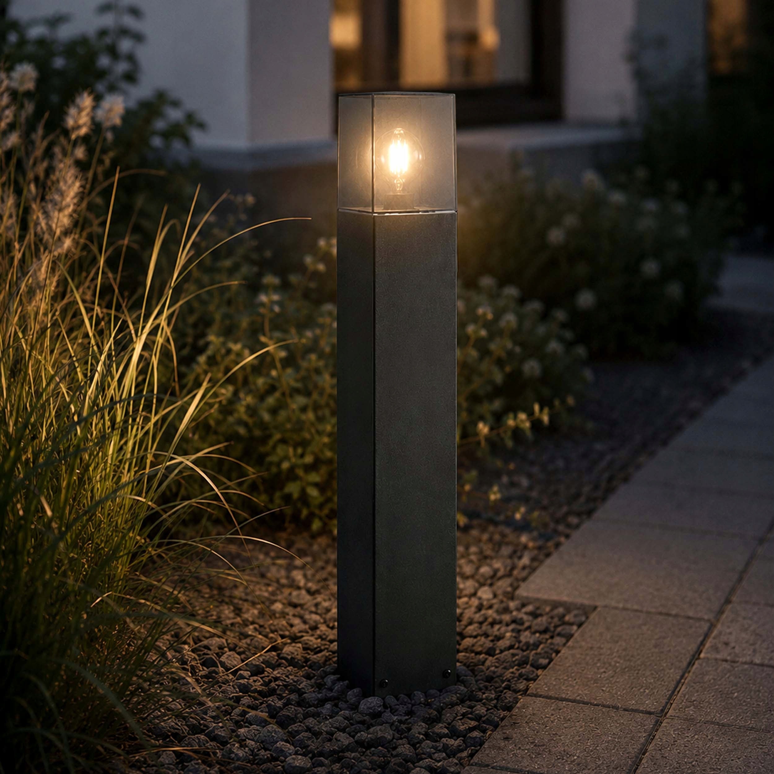LED Garden Lamp Standing Post 60cm Outdoor IP44 E27 Premium Black Product height 60 cm