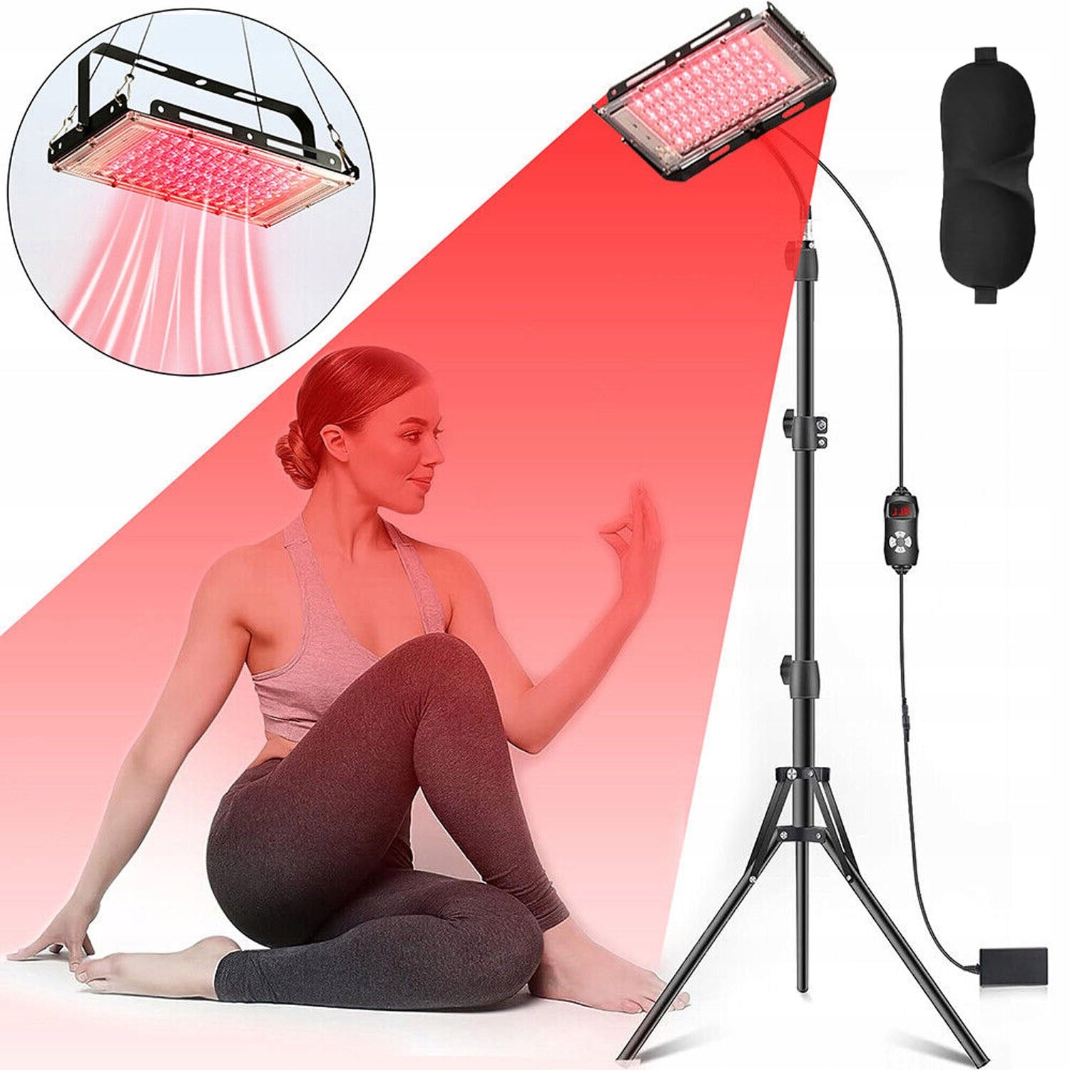 LED HEALING LAMP RED LIGHT THERAPY ON ADJUSTABLE TRIPOD 12V