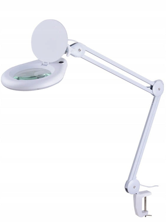 LED LAMP WITH MAGNIFYING GLASS 12 IN 5 DIOPTER DESK COSMETIC MOUNTED LED SMD
