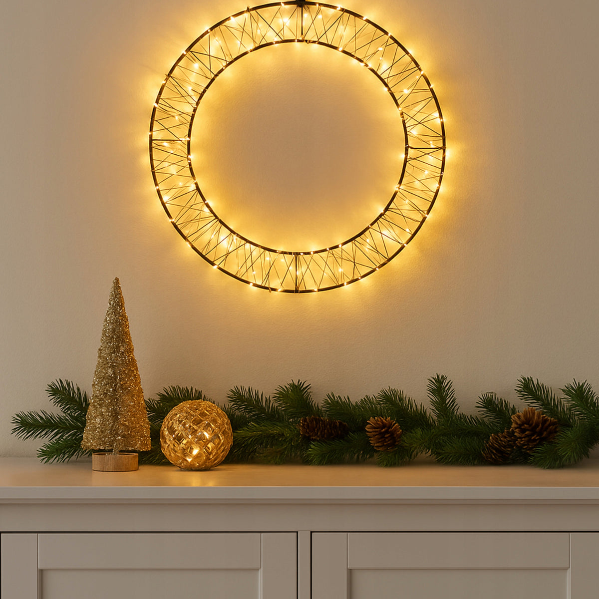 LED LIGHT DECORATION CHRISTMAS WREATH Ø 36 cm Brand Kema Keur