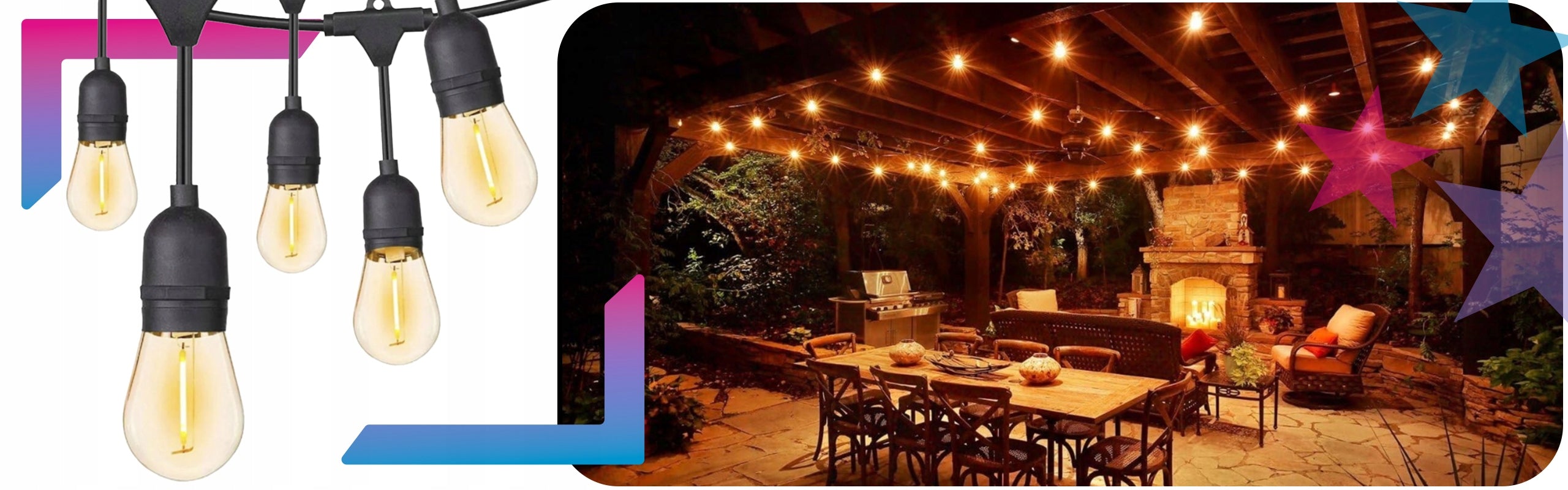 LED LIGHT GARLAND 20m GARDEN BALCONY LIGHTS FOR OUTDOOR GARDEN Length 2000 cm