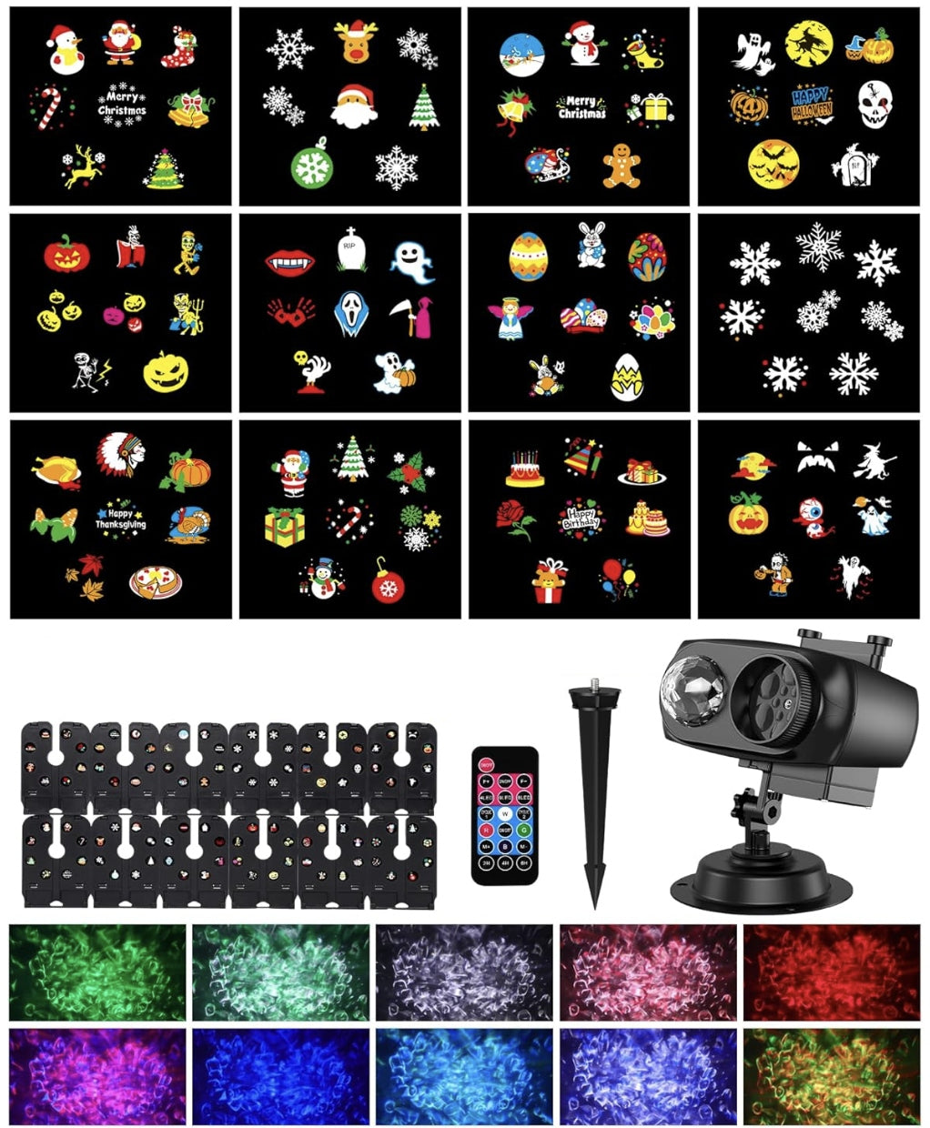 LED Laser Projector Christmas Home Headlight Decorative Outdoor 12in1 Manufacturer code PROJEKTOR LED na Halloween ŚWIĘTA RZUTNIK