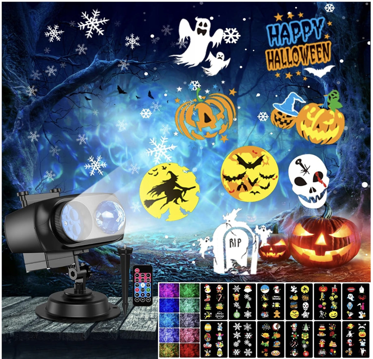 LED Laser Projector Christmas Home Headlight Decorative Outdoor 12in1