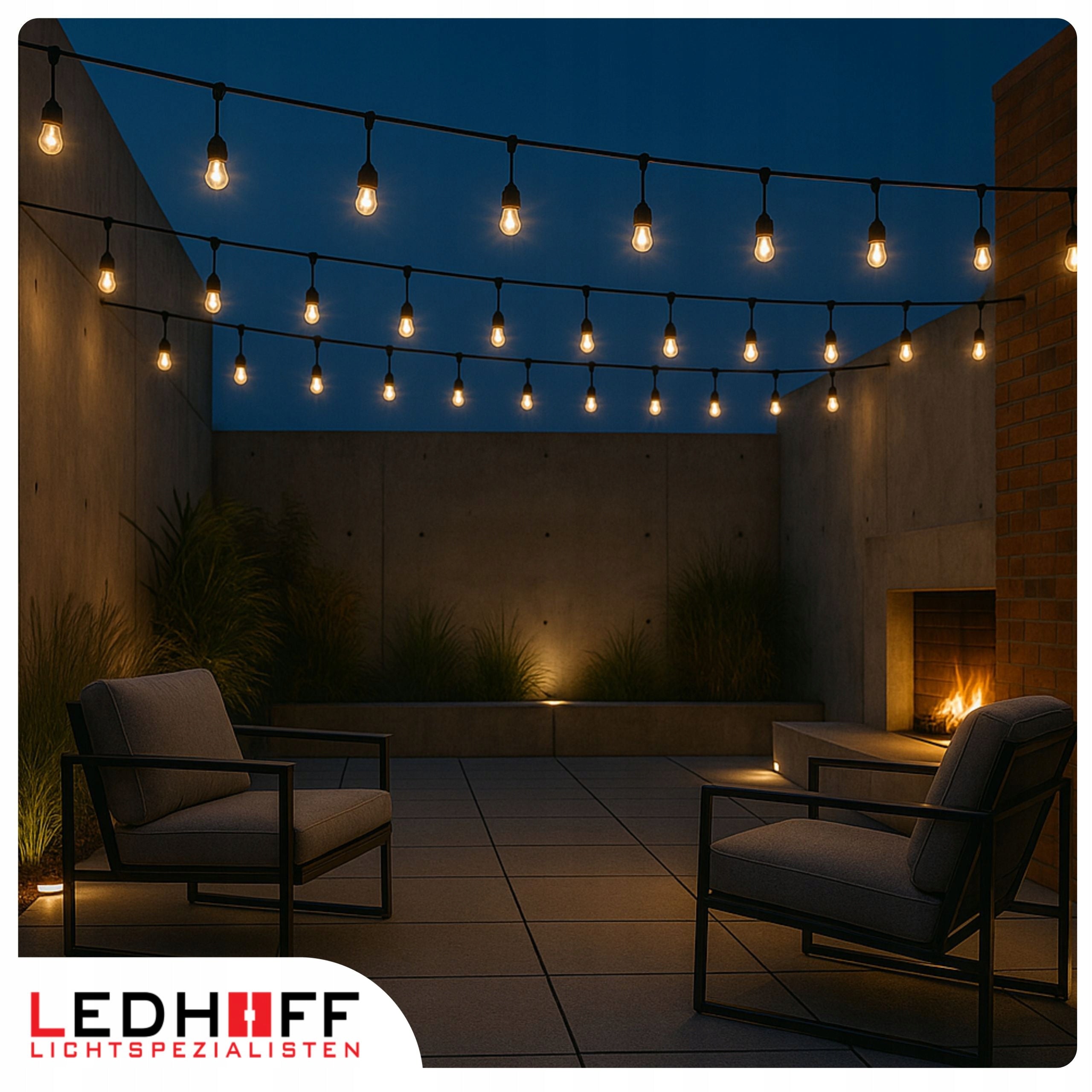LED Light Garden Garland 15m 20 LED Large Bulb E27 Lights For Garden Packaging status original
