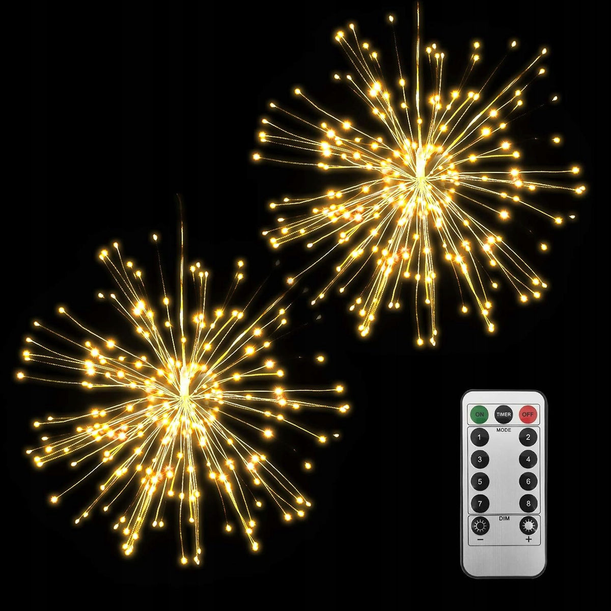 LED Lights Hanging Firework Effect 150 LED with Remote Control 8 Modes – 2 Pack
