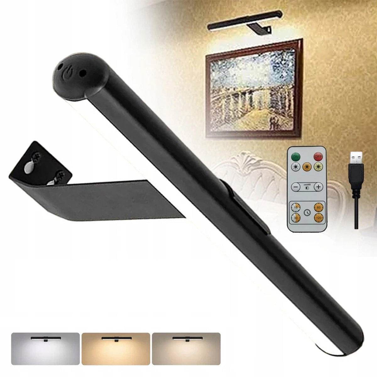 LED MAGNETIC WALL LAMP WITH BATTERY AND REMOTE CONTROL
